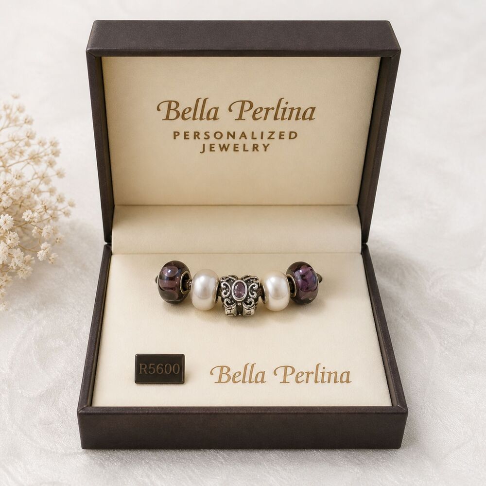 NIB Bella Perlina Charms Purple White Retail $45